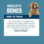 Dog enjoying Barkley's premium raw beef marrow bone
