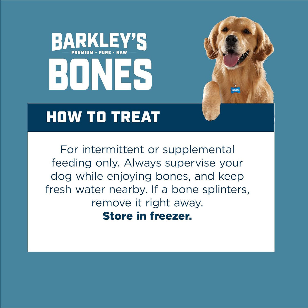Dog enjoying Barkley's premium raw beef marrow bone