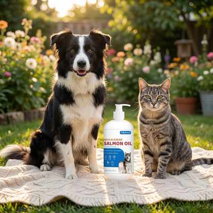 Wild-Caught Salmon Oil for Dogs & Cats - Omega 3 EPA DHA,Fish Oil Liquid Supplement for Skin & Coat, Joint & Bone Health (8 FLOZ) - Image 9