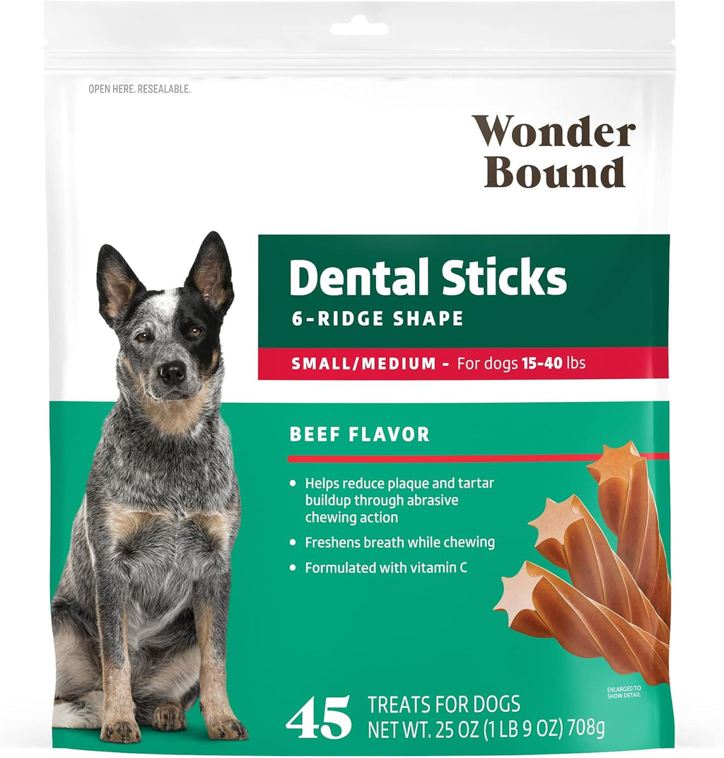 Healthy dog smiling with clean teeth after using dental treat