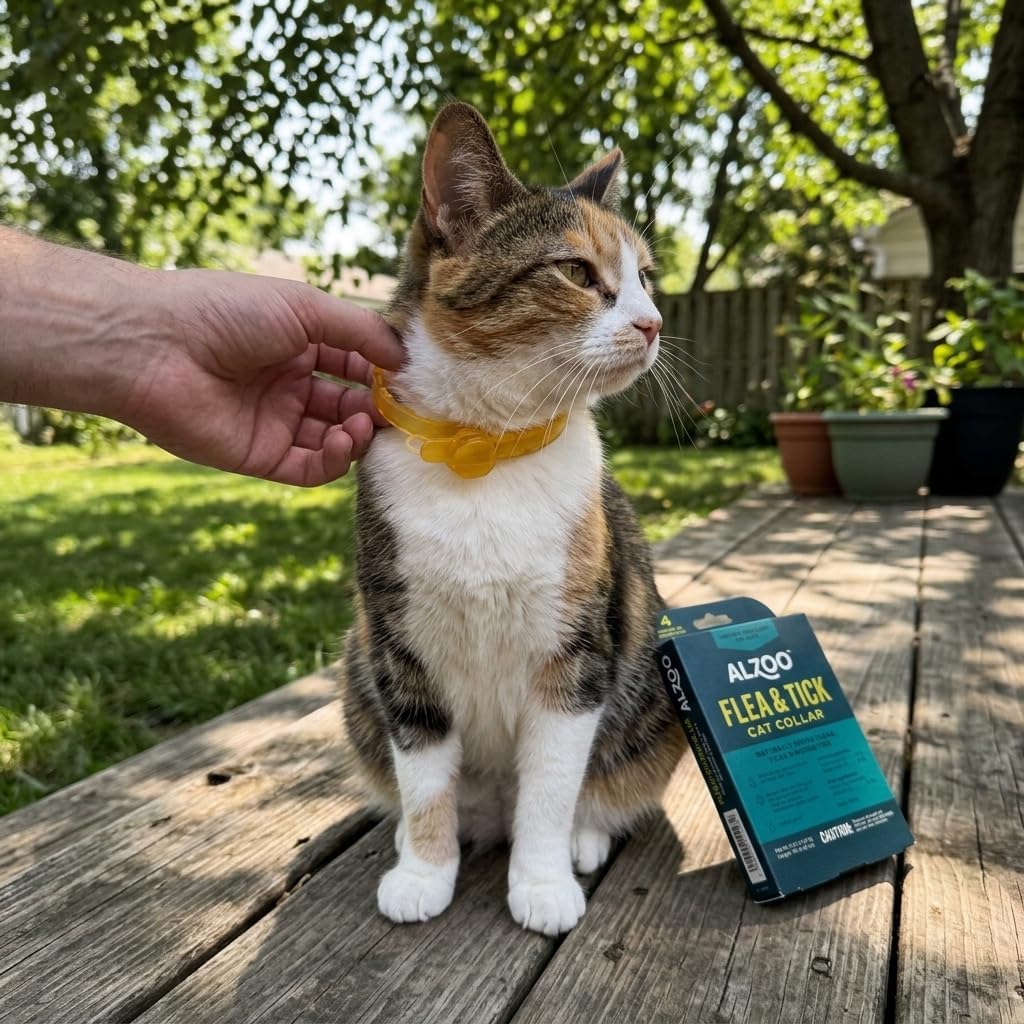 ALZOO Plant Based Flea & Tick Cat Collar, Helps Repel Fleas, Ticks & Mosquitoes, Plant-Based Active Ingredients, Phthalates and PVC Free Up to 4 Months Protection, Single - Image 11