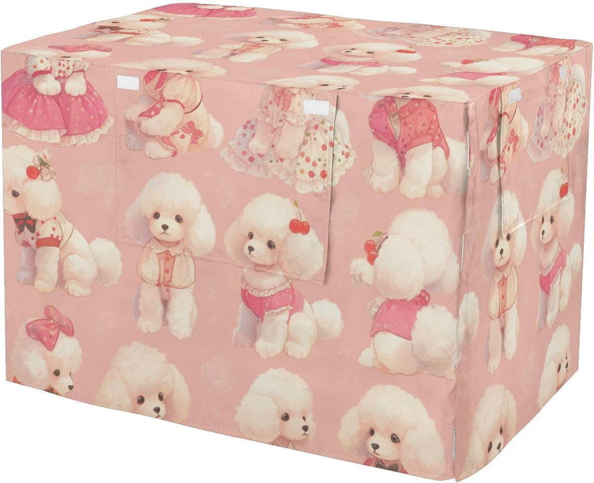Dog Crate Cover Kennel Cover for Dog Cages Breathable for Wire Cage Indoor Outdoor Primrose Pink Heart Flowers - Image 11
