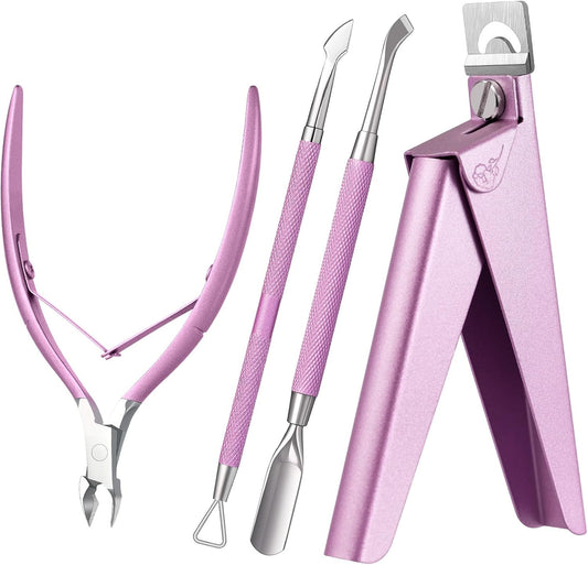 MelodySusie 4 in 1 cuticle trimmer set front view stainless steel