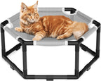 Tresbro Elevated Cat Hammock Bed, Hexagon Raised Cat Swing Bed for Indoor and Outdoor Use with Breathable Fabric & Anti-Slip Block, 23.6'' x 10.6'' x 12'' Pet Chair for Large to Small Kitty Cot - Image 9