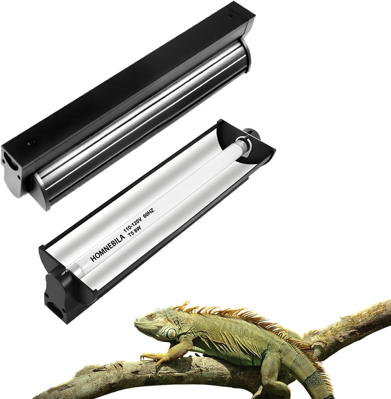T5 10.0 UVB Reptile Light Fixture, T5 UVA UVB Light Tube Lamp Blub 24W 22" for Bearded Dragon, Tortoise,Desert Lizards,Leopard Gecko,Reptile & Amphibian Lamp - Image 9