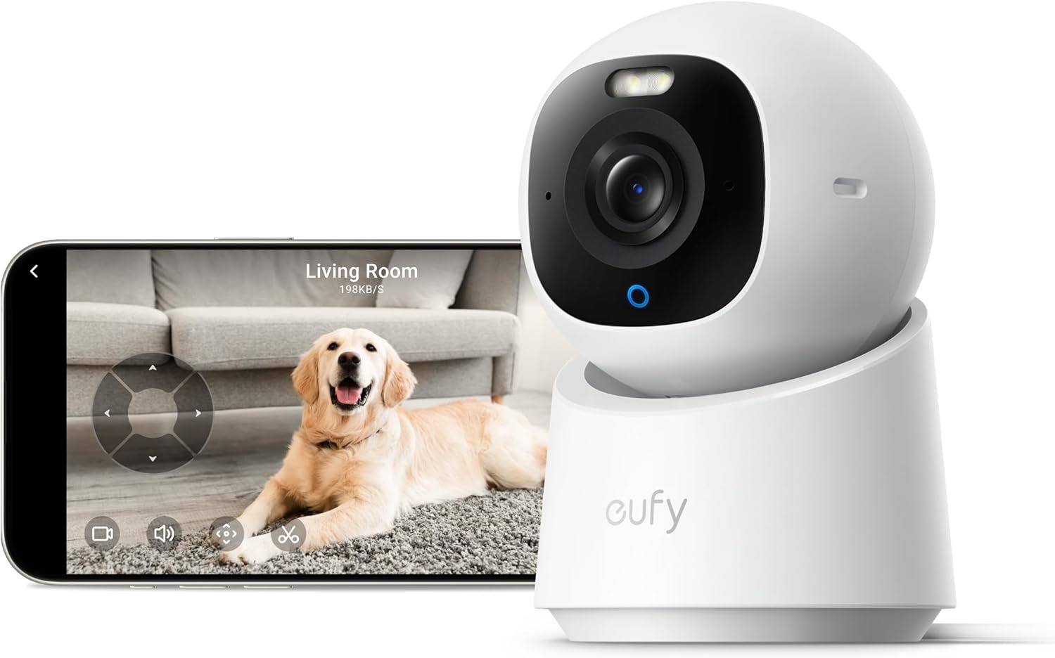 eufy Security 4K Indoor Camera E30-No Subscription,Work as Pet Camera,Nanny/Baby Monitor,360 degrees Pan&Tilt,AI Auto Tracking,AI Detection,24/7 Recording,Color Night Vision,Two-Way Audio,Works with HomeKit - Image 1