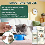 Liquid dewormer for cats with accurate measuring syringe illustration