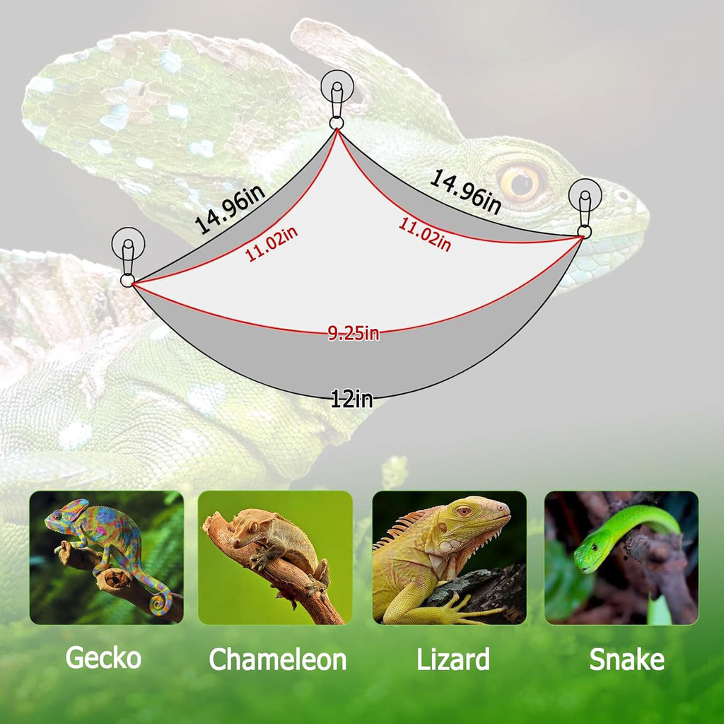 Qwr gecko hammock installed inside a glass enclosure