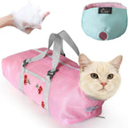 Cinf Cat Bathing Bag(Free Muzzle) Breathable Mesh Anti Scratch Adjustable Cat Grooming Bag for Nail Trimming, Bathing Soft Cat Washing Bag(Light Blue) M - Image 11