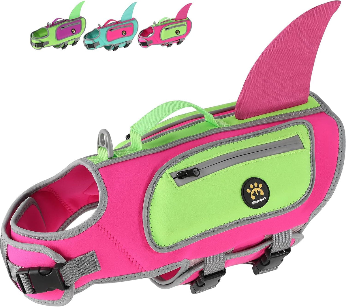 Dog Life Jacket, Shark Dog Life Vest Adjustable Pet Swimming Safety Vest with Superior Buoyancy & Rescue Handle for Small Medium Large Dogs, Swim, Pool, Beach, Boating (Turquoise, X-Small) - Image 13