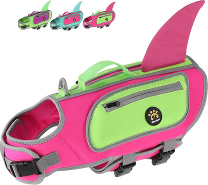 Dog Life Jacket, Shark Dog Life Vest Adjustable Pet Swimming Safety Vest with Superior Buoyancy & Rescue Handle for Small Medium Large Dogs, Swim, Pool, Beach, Boating (Turquoise, X-Small) - Image 13