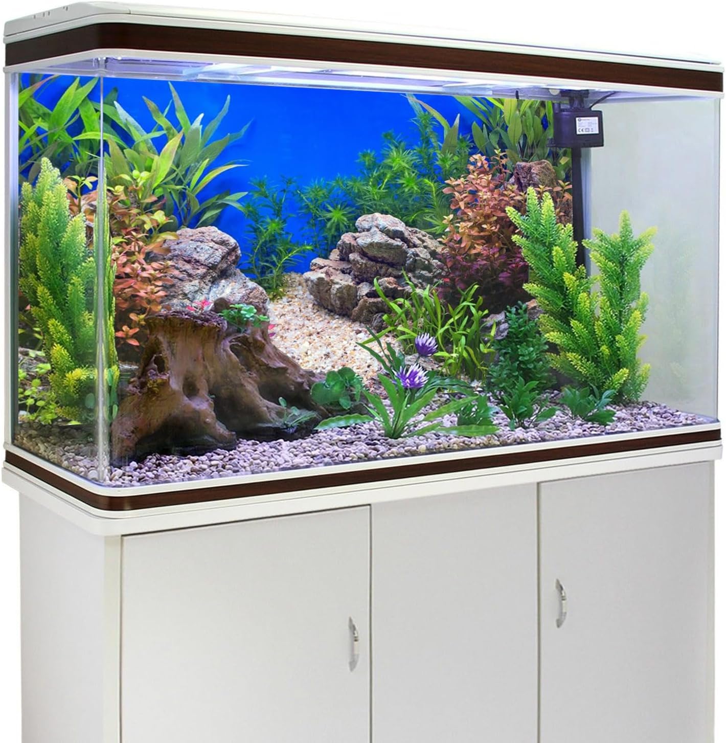Realistic underwater lake scene poster for 48 inches by 24 inches fish tanks
