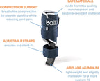 Blue feline orthopedic leg brace with adjustable straps