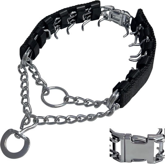 HAESINPA adjustable prong dog training collar front view