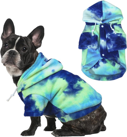 Mklhgty Tie Dye Dog Hoodie, Winter Coat for Small Dogs - Ultra-Soft Adjustable Warm Hood, Breathable Comfort Fabric for Daily Use - Image 9