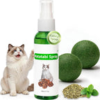 Tovaginsh pet catnip spray and balls bundle front view showcasing premium packaging for cat enrichment.
