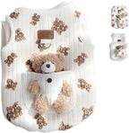 Jatmira plush bear pattern dog vest front view