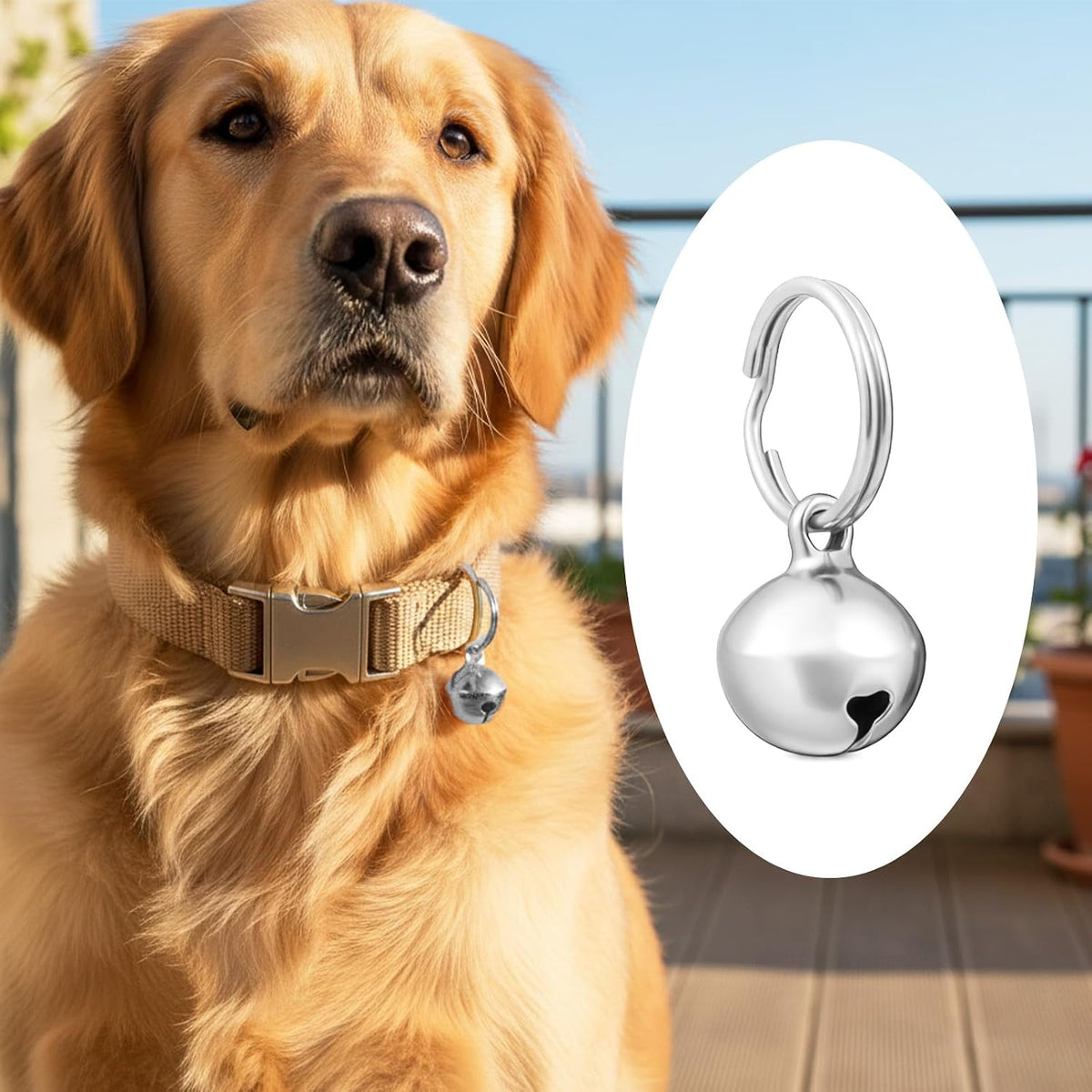 Rust resistant zinc alloy pet pendant bells for outdoor animal safety