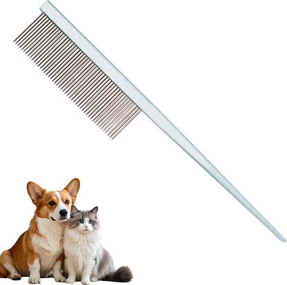 Grooming Pet Comb Rat Tail Dematting Cat and Dog CombRounded Ends Design for Safe Tangle Removal, Hairstyling, MassageLoose Hair RemovalPrevent IrritationFluffing Paws,Face,Tail,Remove Tear Stain - Image 12