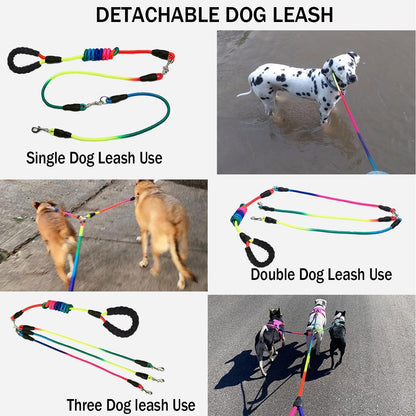 Heavy Duty 3 Dog Leash for Large Dogs No Tangle Detachable 360 degrees Swivel Device with Padded Handle for Two/Three Pets - Image 9