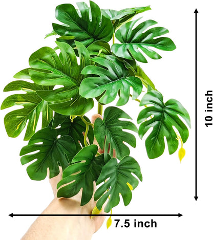Close up of Woyrise fake Monstera leaves for terrariums