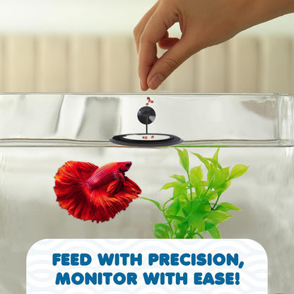 SunGrow fish feeding station separating aggressive and timid guppies during feeding