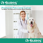 Multi pack three similar sizes soft dog cones showing secure hook closure