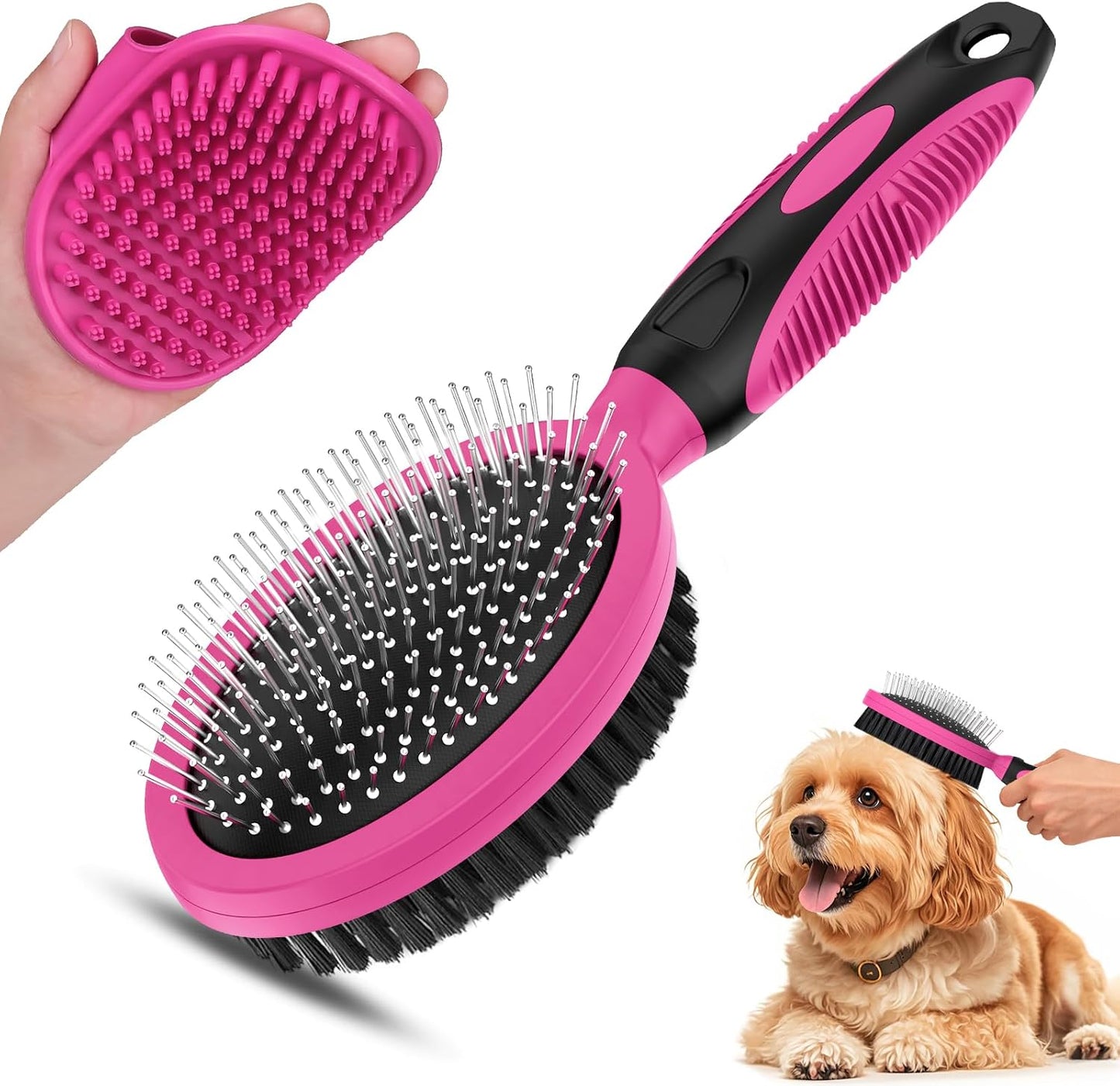 2PCS Pet Grooming Tools - Double-Sided Brush for Shedding and Bathing, Suitable for Short/Long Haired Dogs Cats and Horses, Deshedding Dog Brush, Mane & Tail Combs for Horses - Pet Supplies (Blue) - Image 10