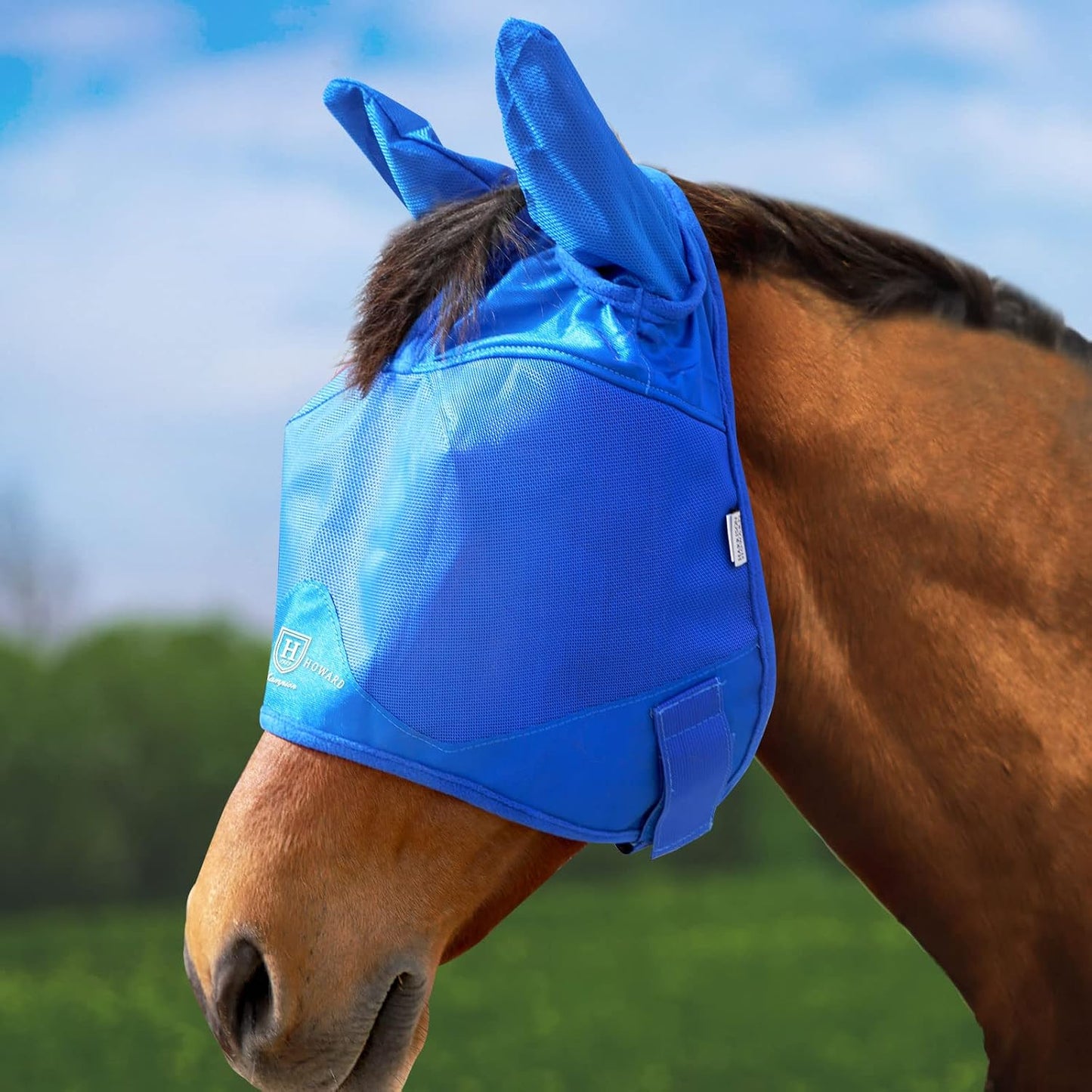 Harrison Howard fly mask packaging and product tag