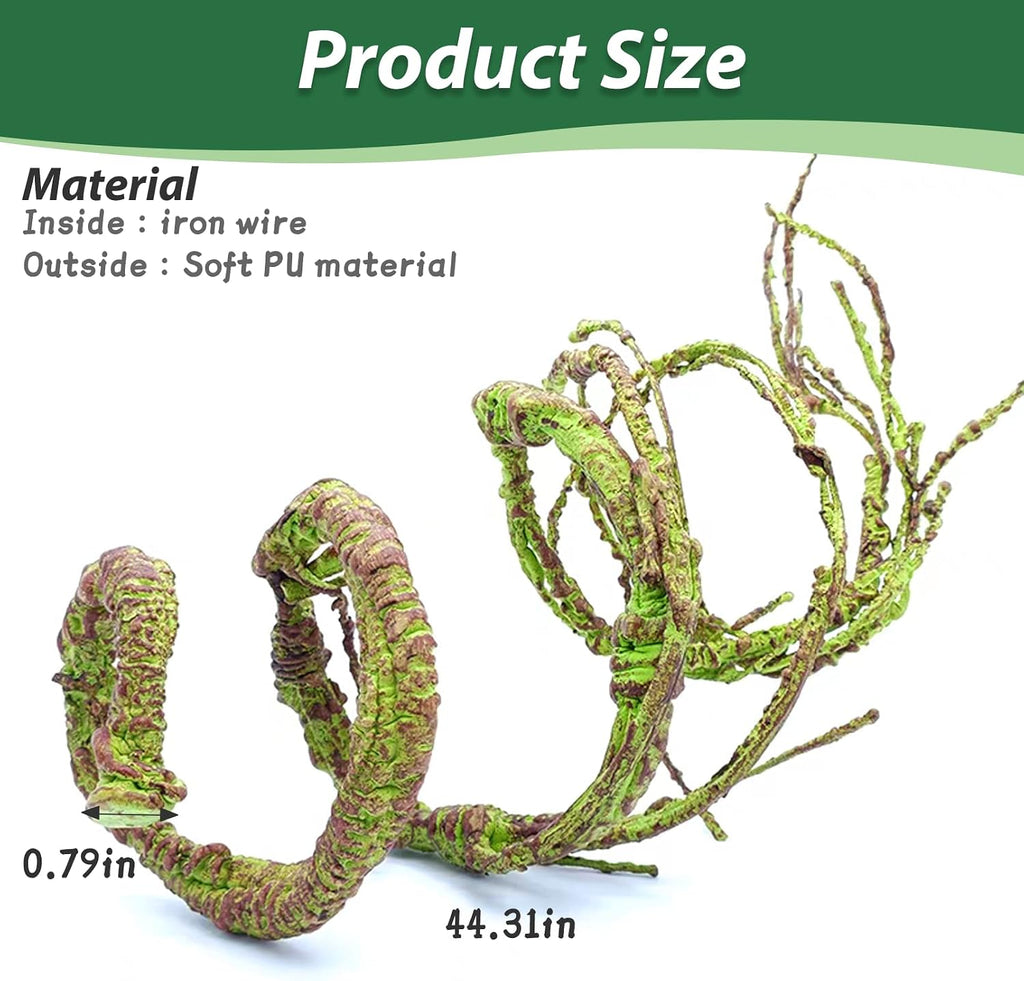 Pinvnby reptile habitat vine coiled in a terrarium setup