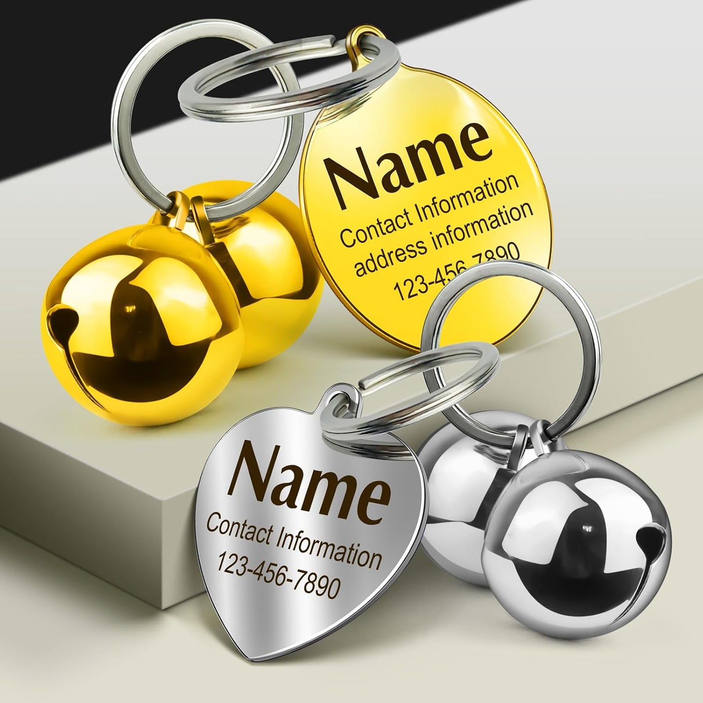 Close up of Hopelf personalized dog tag and charm for pets