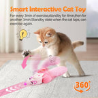 Migipaws Automatic Cat Toys, Plush Cat Mouse Toy, Interactive Toy for Indoor Cats, Smart Moving Kitten Toy, Rechargeable (Pink) - Image 4