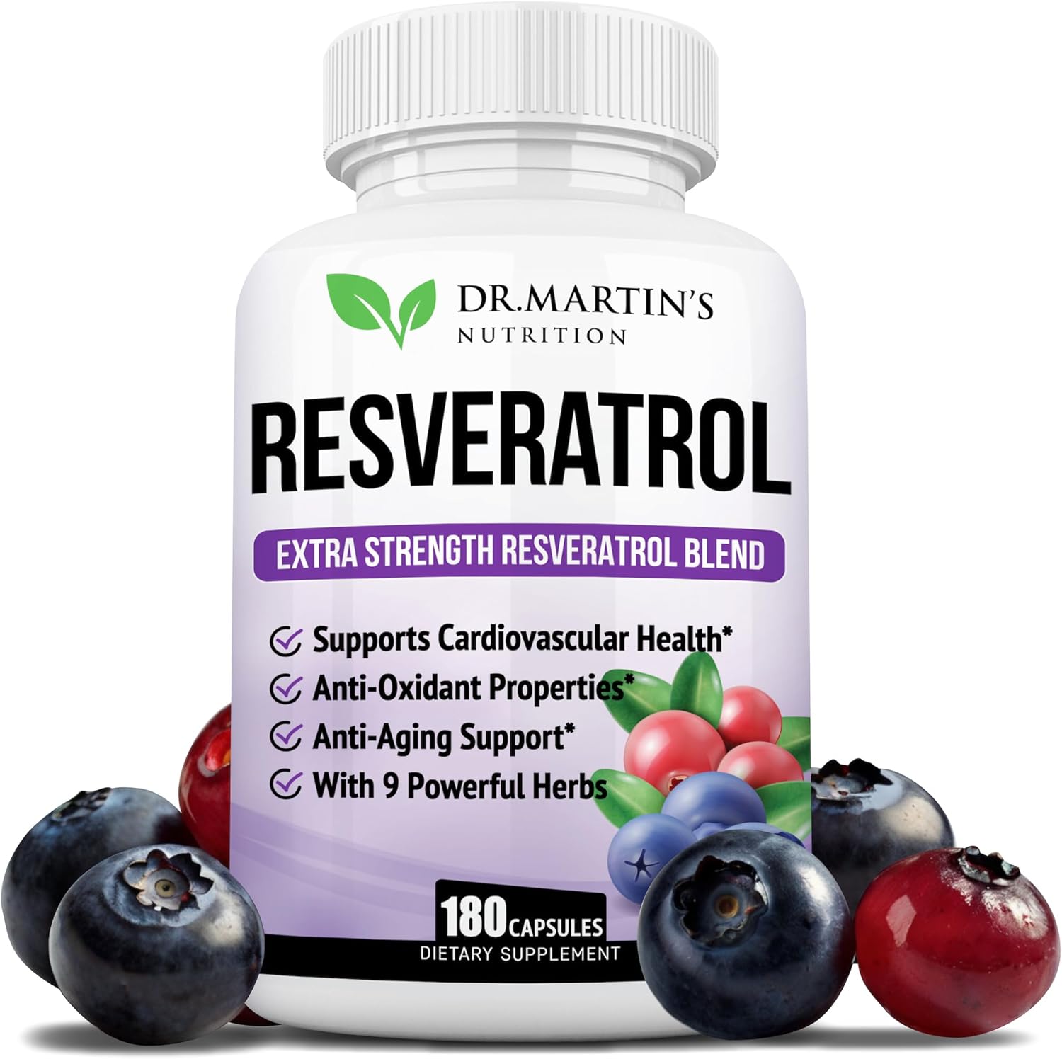Dr. Martin's Nutrition Extra Strength Resveratrol 1568mg bottle front view