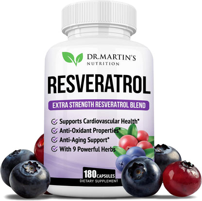 Dr. Martin's Nutrition Extra Strength Resveratrol 1568mg bottle front view
