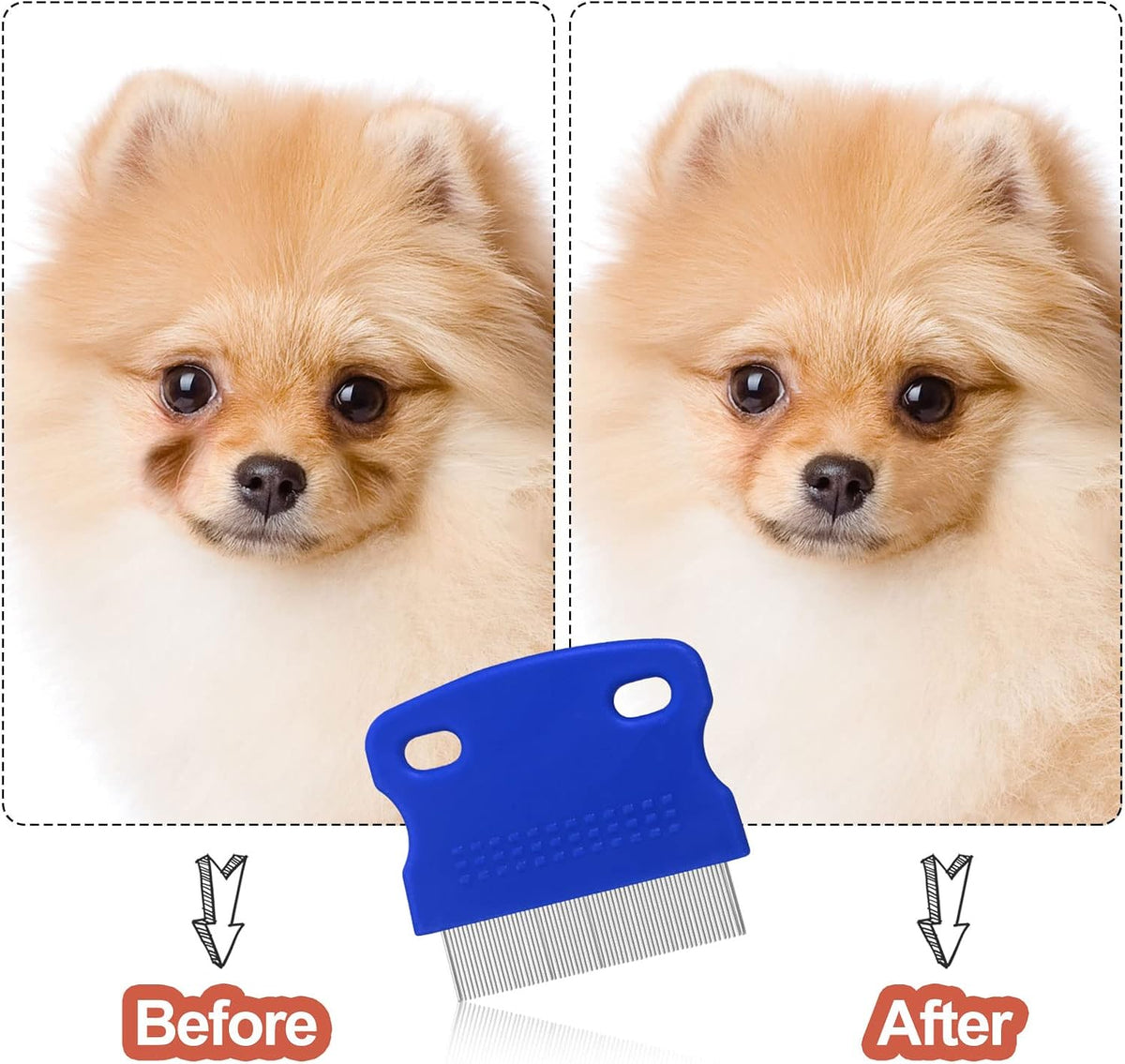Full set layout of the 5 piece Boao dog flea and tear stain remover kit