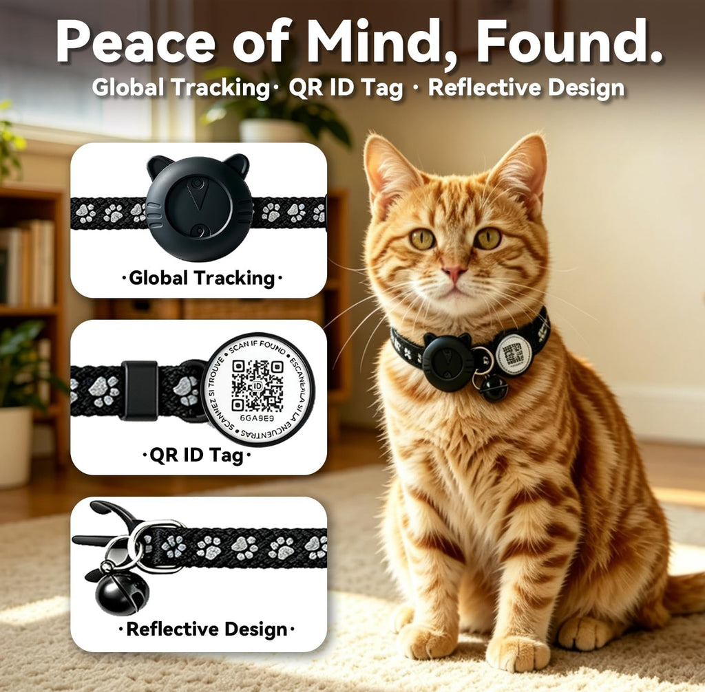 Close up of the adjustable pet locator collar safety buckle design.