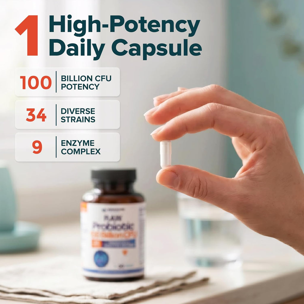 Wholesome Wellness Organic Raw Probiotics sealed safety cap view