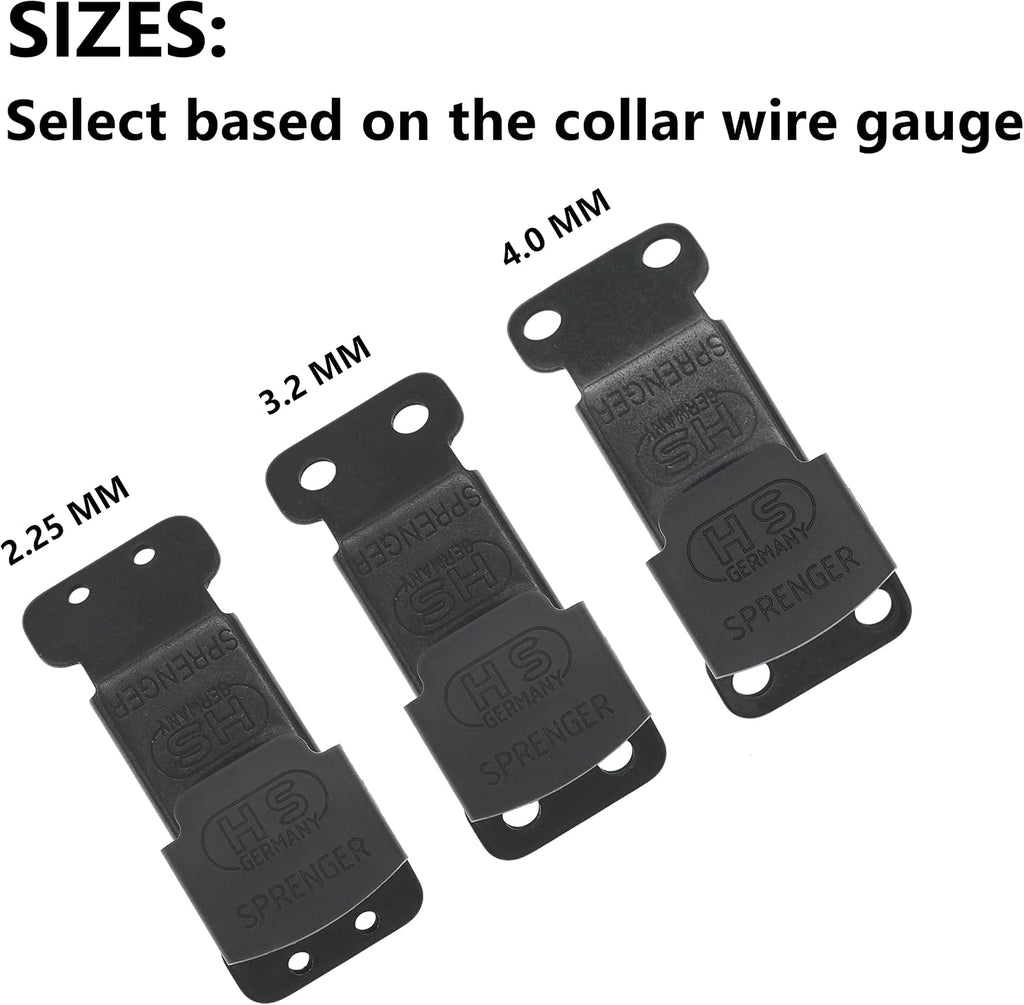 Herm Sprenger engraved logo on heavy duty black stainless steel training buckle