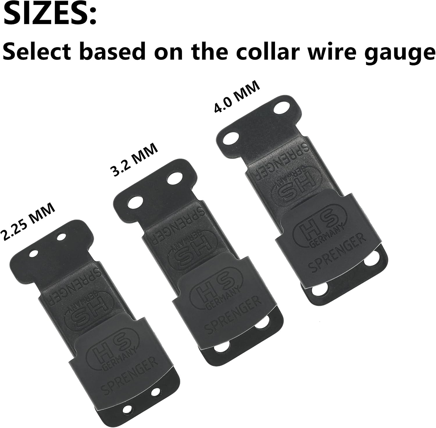 Herm Sprenger engraved logo on heavy duty black stainless steel training buckle
