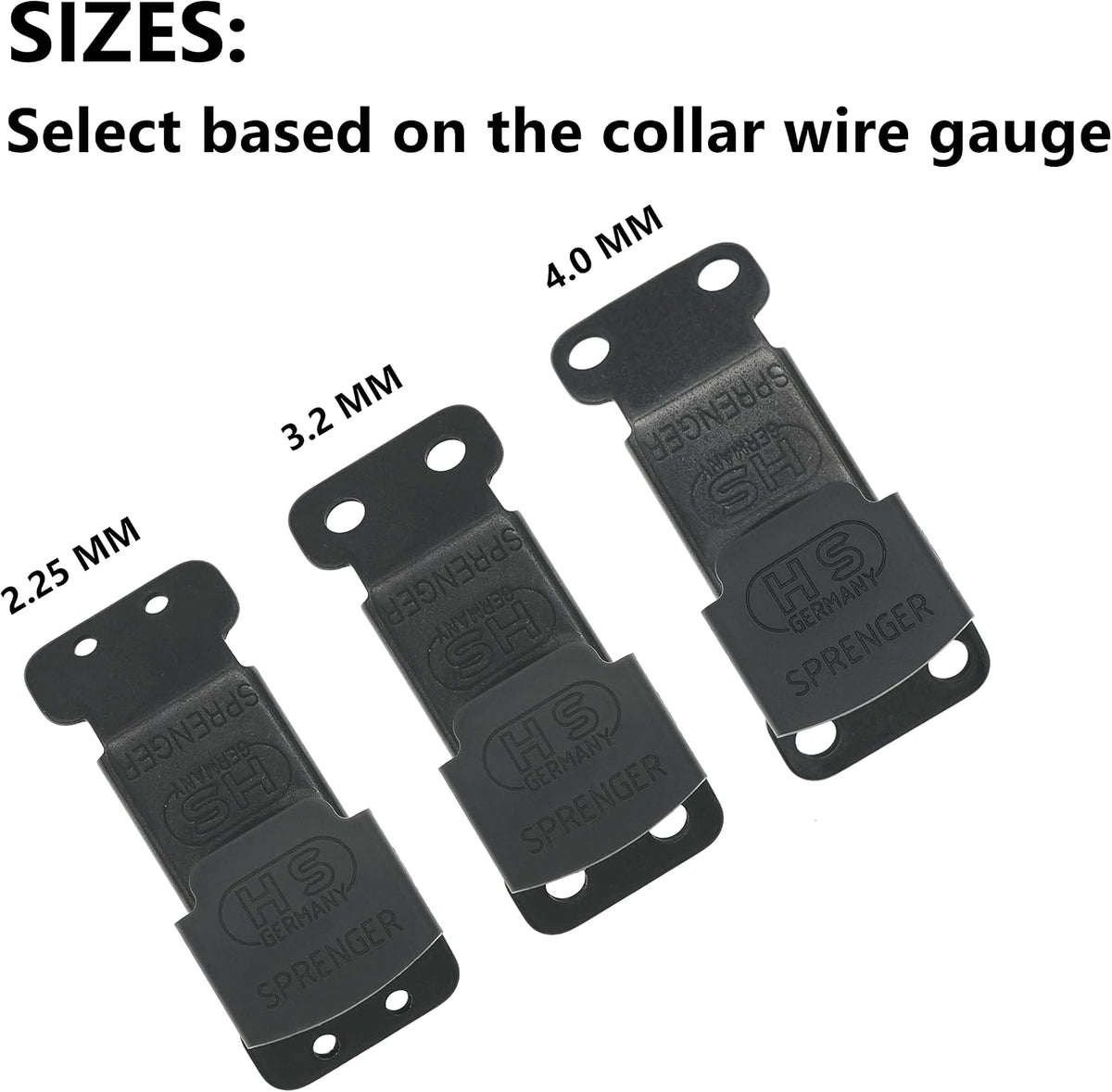 Herm Sprenger engraved logo on heavy duty black stainless steel training buckle
