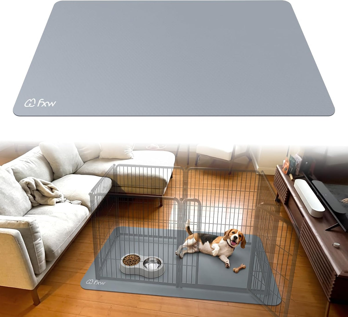 FXW Ultra Waterproof Pet Floor Protector Mat & Under Dog Crate Mat, Resistant & Easy to Clean, 50''L x 31''W - Image 9