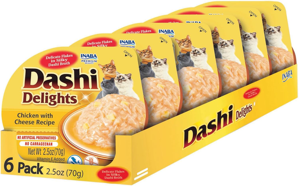 INABA Dashi Delights for Cats, Shredded Tuna Side Dish with Bonito Flake Broth, Cat Food Complement with Taurine & Green Tea Extract, 2.5 Ounce Cup, 6 Cups Total, Tuna with Bonito Flakes Recipe - Image 9