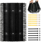Rouisxue livestock scratching brush front view showing dense black nylon bristles for cattle grooming