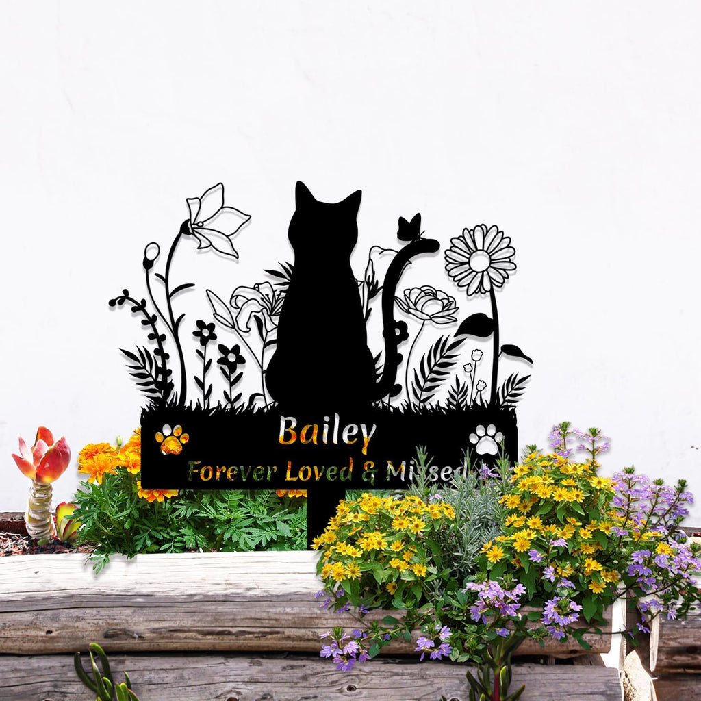 Example of customized name on pet memorial garden plaque