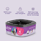 Authentic USA imported cat waste disposal system refill cartridge on a clean background.