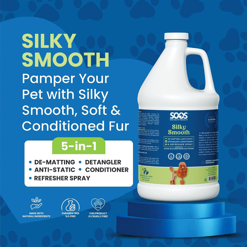 Soos 5 in 1 leave on detangling spray 4 Liter refill bottle for dogs and cats