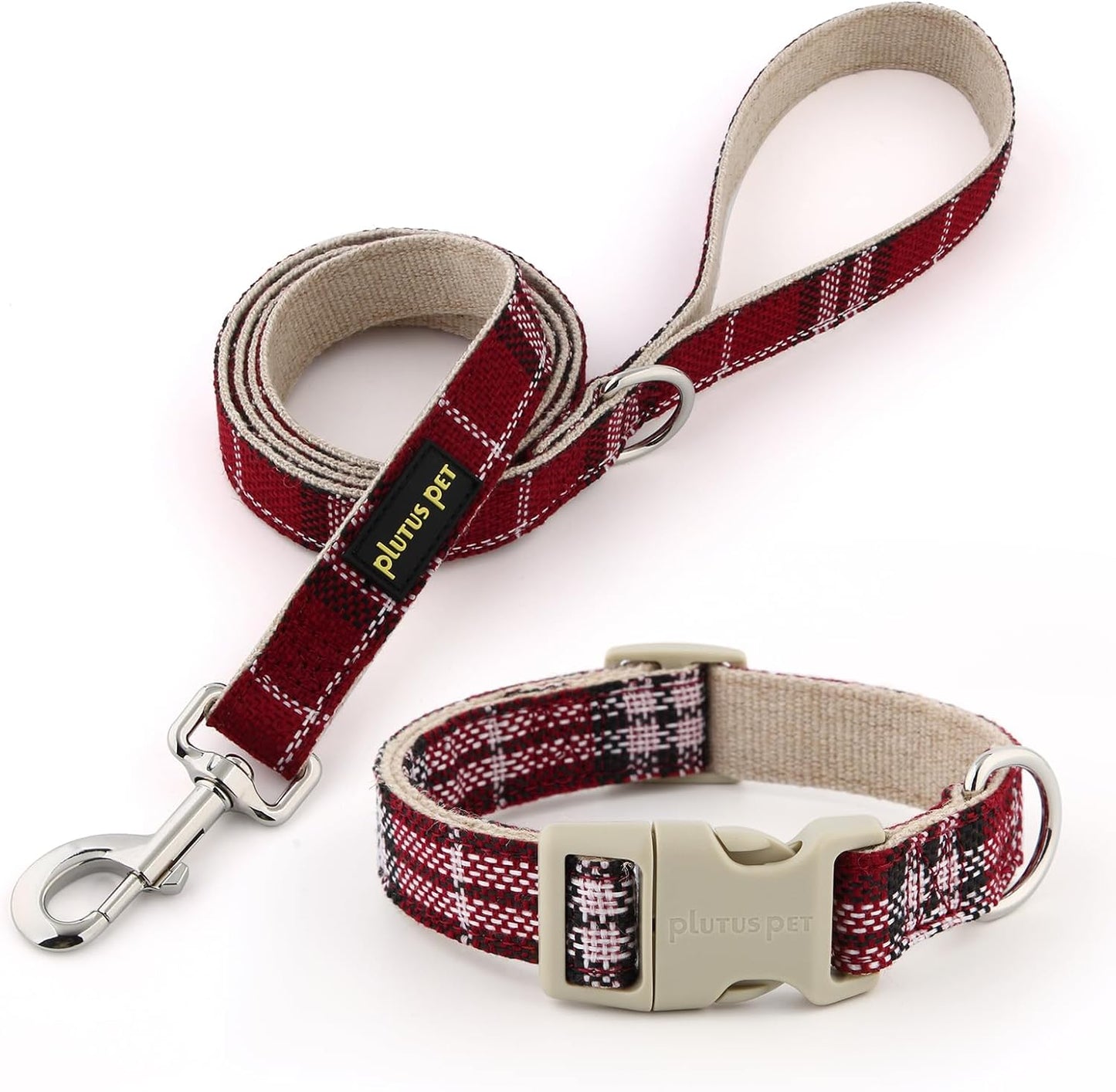 Soft cotton hemp texture detail on Plutus Pet collar