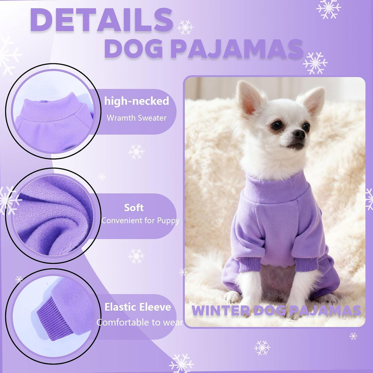 Dinkinty small breed pet sweater neck and tail full body coverage