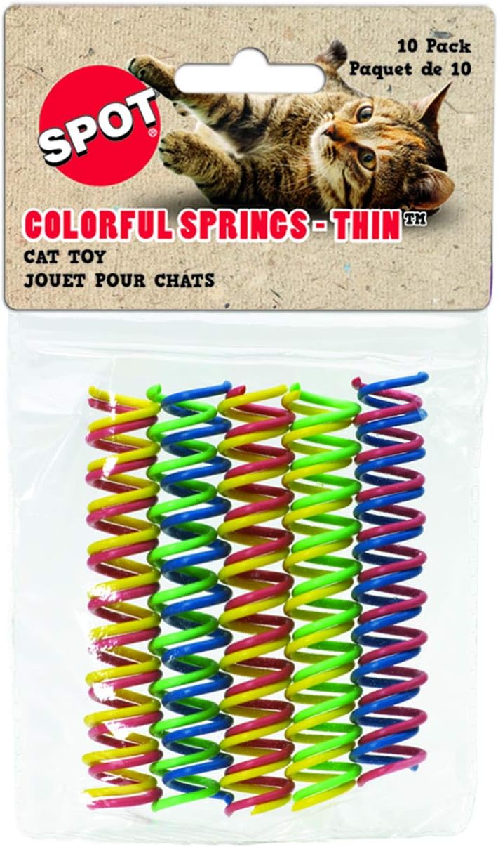 SPOT Colorful Springs Cat Toys - 3" Bouncy Coils for Indoor Cats & Kittens to Swat, Chase & Bite, Safe Lightweight Plastic, Interactive Enrichment Toys, 10-Pack Multi-Color - Image 11