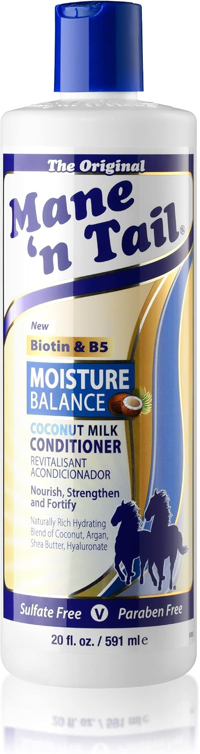 Close up of Mane 'n Tail sulfate free hair care ingredient label